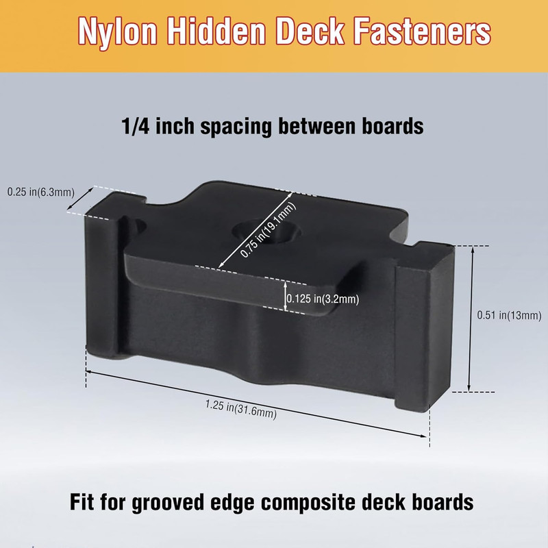 Universal Hidden Deck Fasteners with Stainless Steel Screws, 90 per Box gallery
