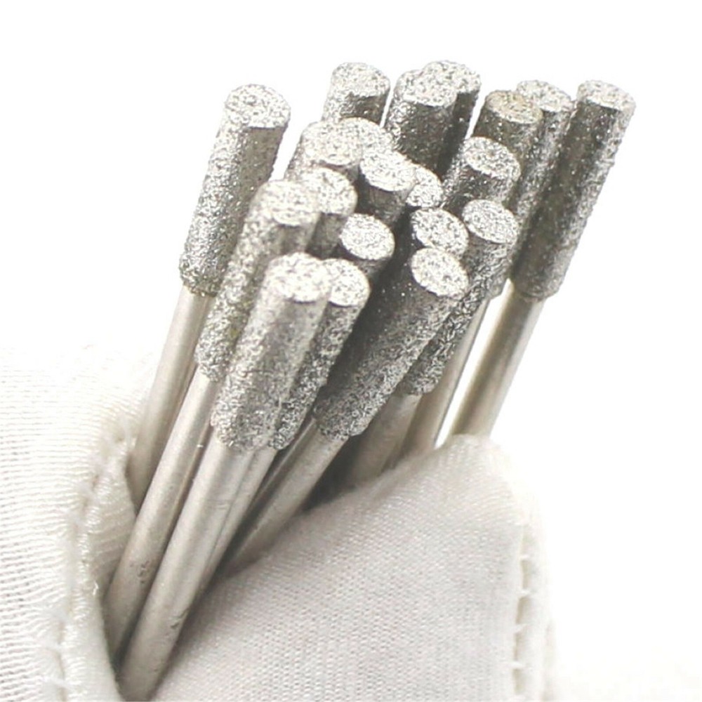 30Pcs 3mm 1/8" inch Diamond Drill Bits Carving Burr Ginding for Jewelry Making