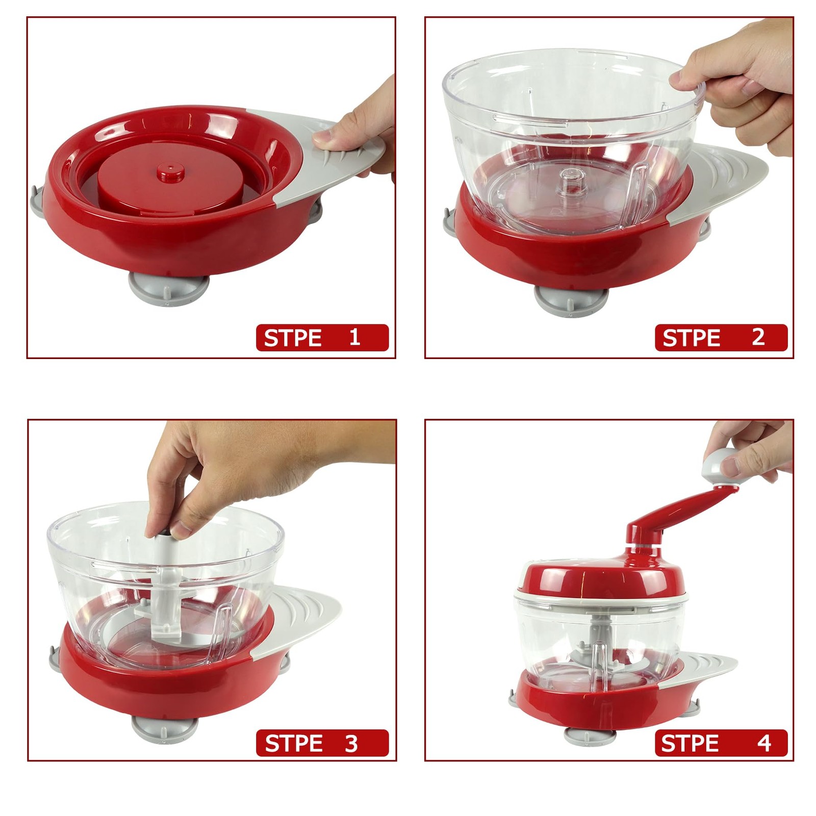 Manual Food Processor,Hand Powered Crank Food Processor Chopper,Food Vegetabl... gallery