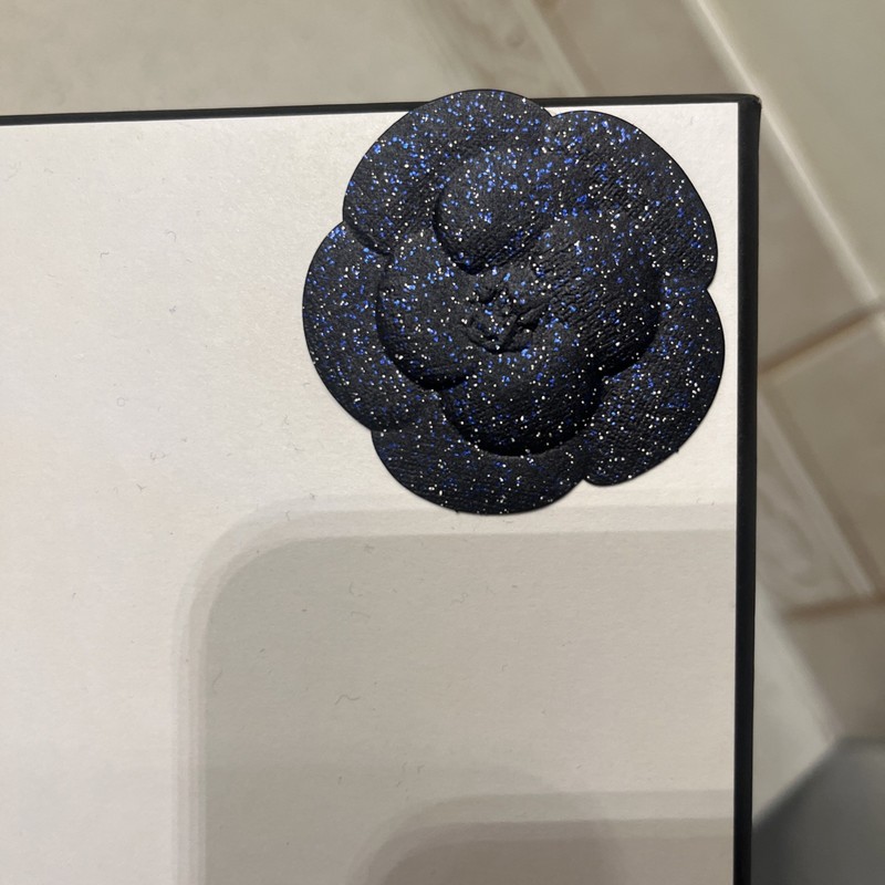 CHANEL Large Box Authentic Black & White 10 3/4 X 4 3/4 Black Flower gallery