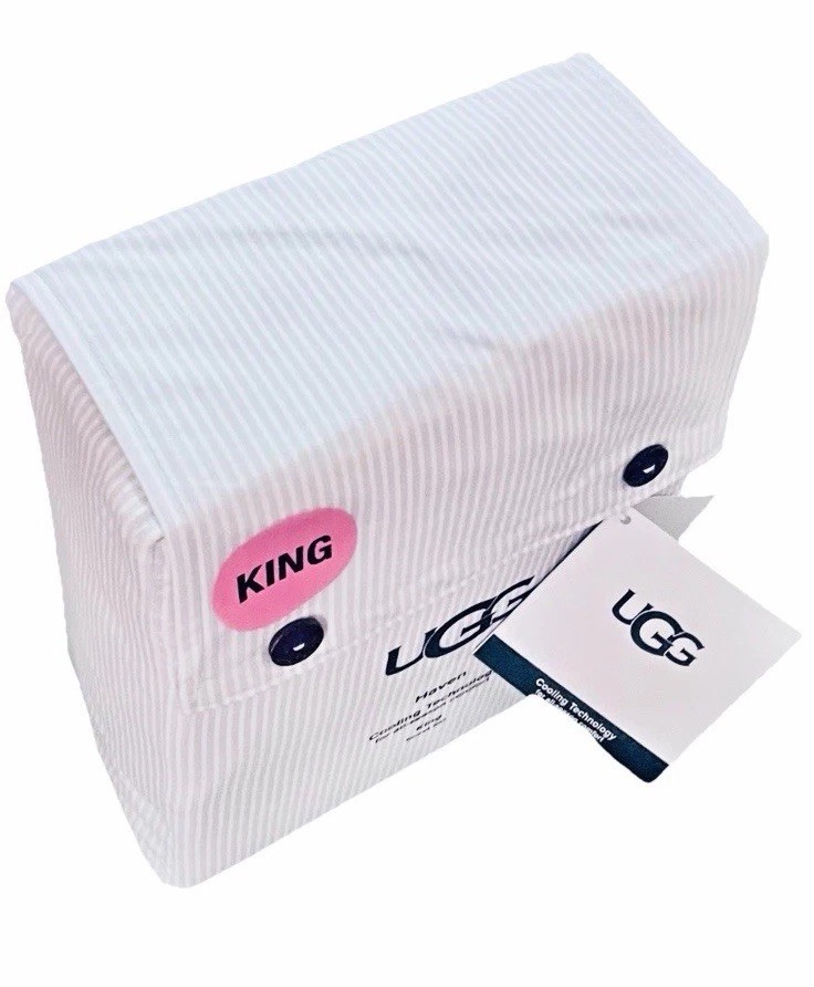 UGG 4PC KING Sheet Set "RONICA" COOLING TECHNOLOGY ALL-SEASON - WHITE STRIPED gallery