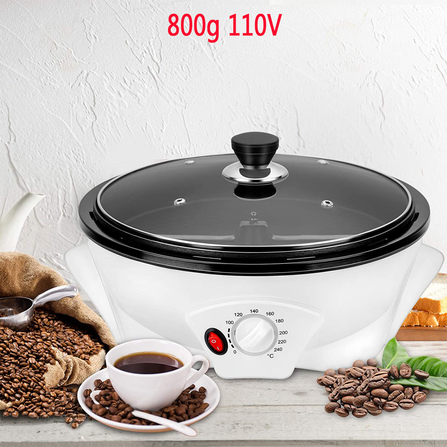 Coffee Roaster Machine,800g Non-Stick Electric Coffee Bean Roaster for Home Use gallery