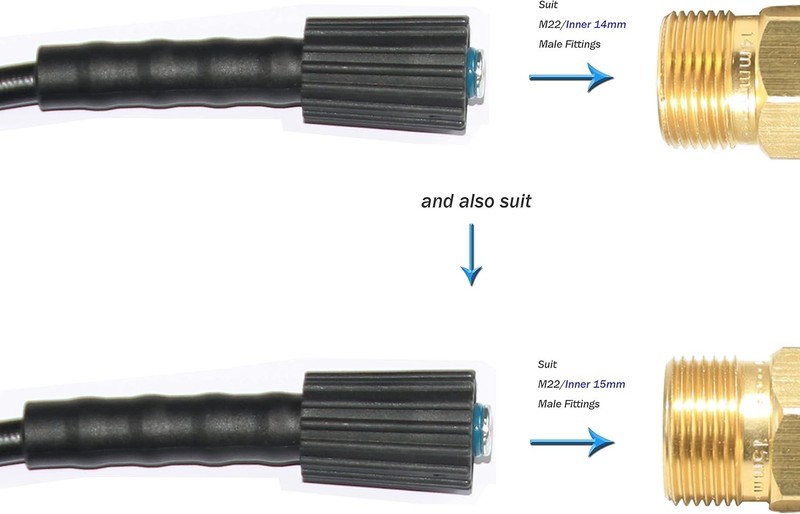 Versatile 35FT High Pressure Washer Hose 1/4-inch with M22 Adapter Included gallery