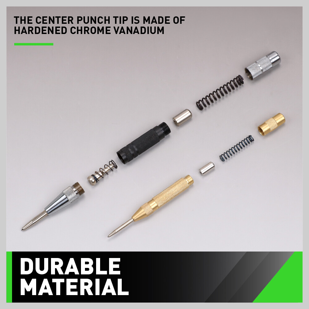 2 Super Strong Automatic Centre Punch Adjustable Spring Loaded Metal Drill TooL gallery