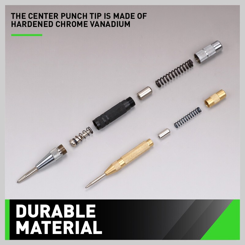 2 Super Strong Automatic Centre Punch Adjustable Spring Loaded Metal Drill TooL gallery