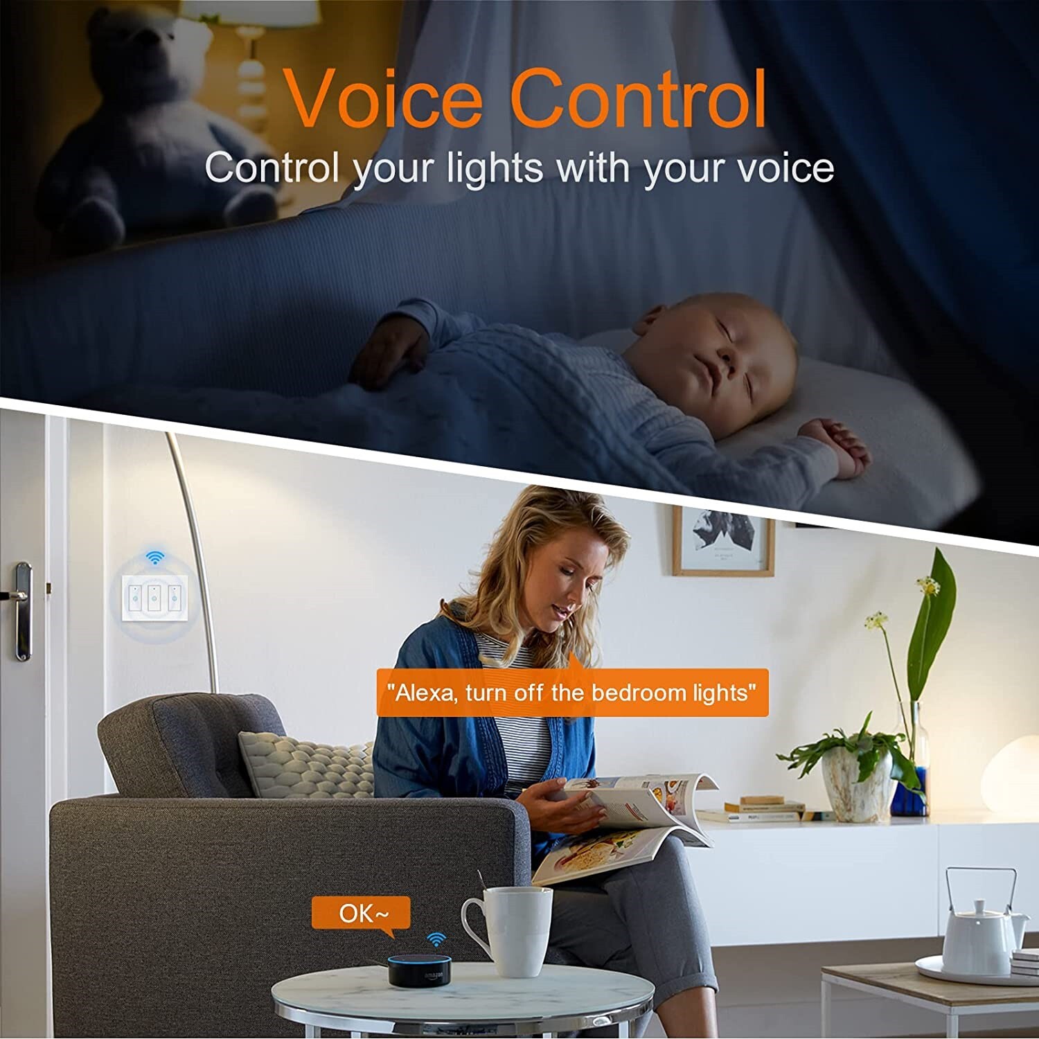 Nexete Smart Wi-Fi Light Switch Alexa Google Smart Life App Open Box gallery