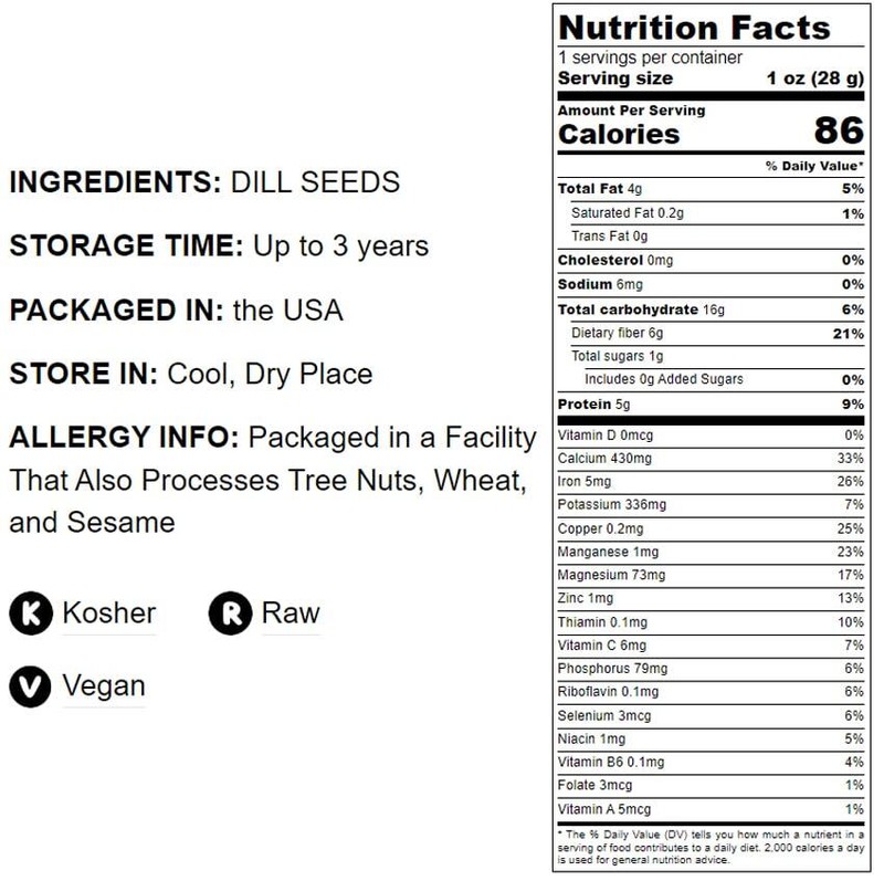 Dill Seeds - Kosher, Raw, Vegan - by Food To Live gallery