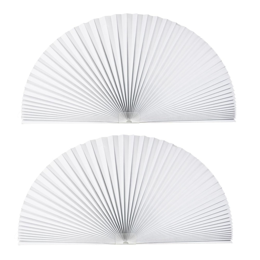 2 PCS Arch Window Light Filtering Pleated Shade Blinds for 72” x 36”, White