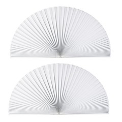 2 PCS Arch Window Light Filtering Pleated Shade Blinds for 72” x 36”, White