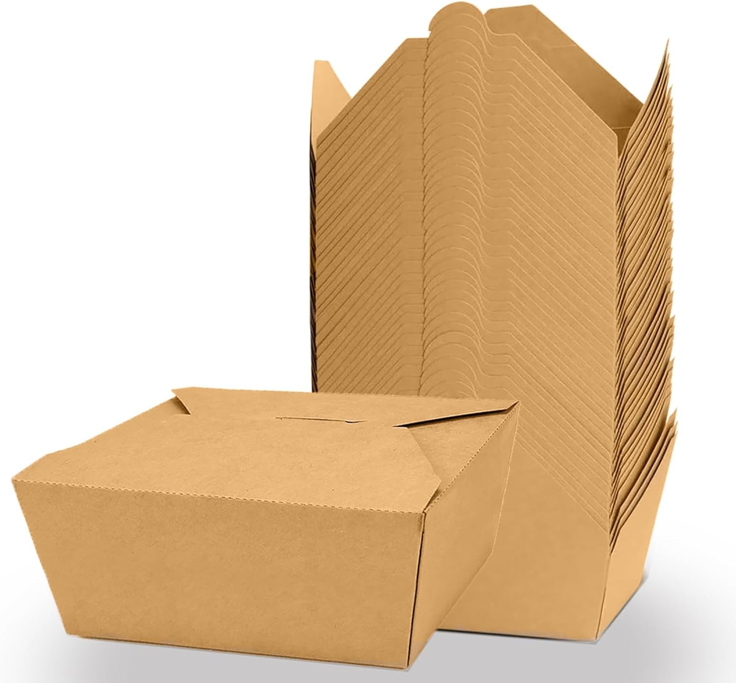 Leak & Oil Resistant Kraft Takeout Boxes 50 PCS, Microwave Safe 30 Oz gallery