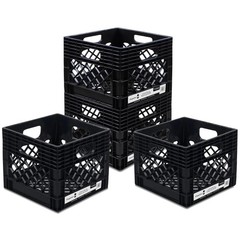 ORGANIZE-IT! 4 Pack Storage Milk Crate, Heavy Duty Versatile Box Organizers w…