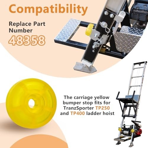Carriage Stop Roller Yellow Bumper Replacement Parts for Ladder Hoist - 2 Pack gallery