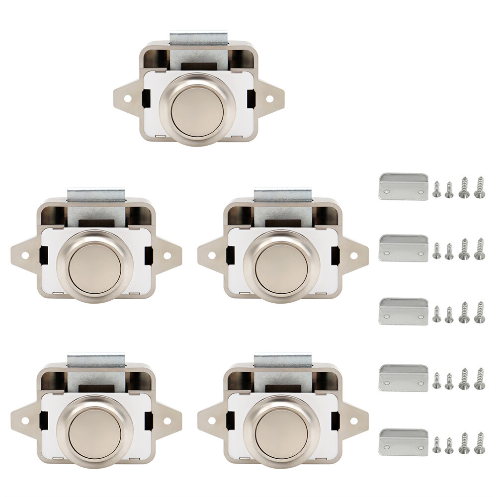 5PCS Push Button Cabinet Latch for RV Camper / Motor home Cupboard Caravan Lock gallery