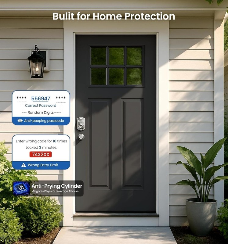 Keypad Door Knob Lock, Keyless Entry Digital Lock with Handle, Electronic Kno... gallery