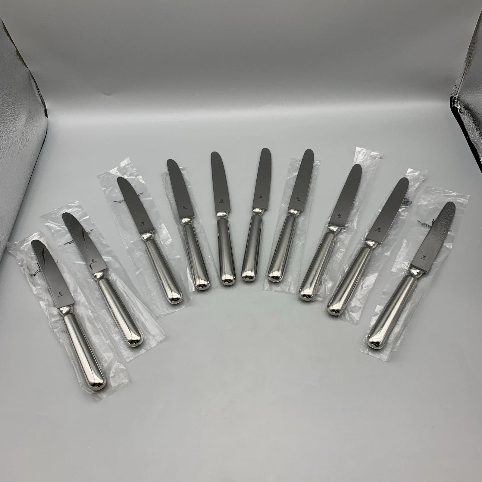 WMF Cromargan Stainless Steel Dinner Knives Set Of 10 Singapore Pattern Glossy gallery