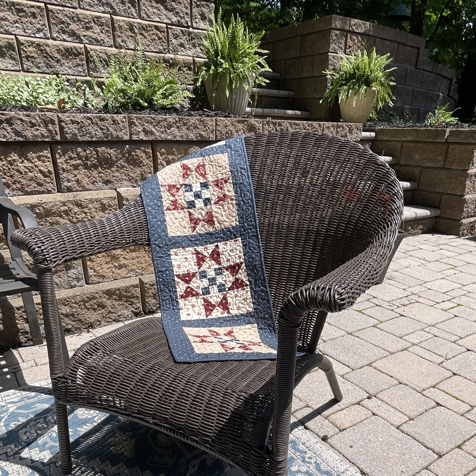 Handmade quilted table runner. Summer, patriotic themed. gallery
