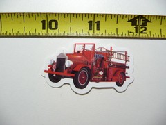 OLD FIRE ENGINE FIREFIGHTER SMALL STICKER DECAL JOB WORK OCCUPATION