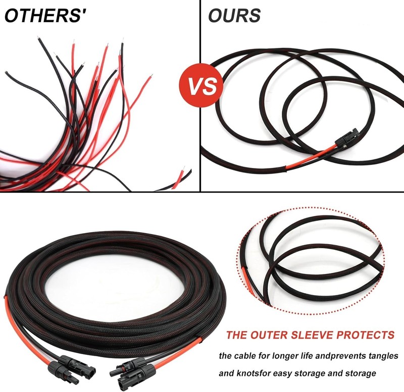 Durable 50FT Solar Extension Cable with Versatile Connectors - 10AWG Design gallery
