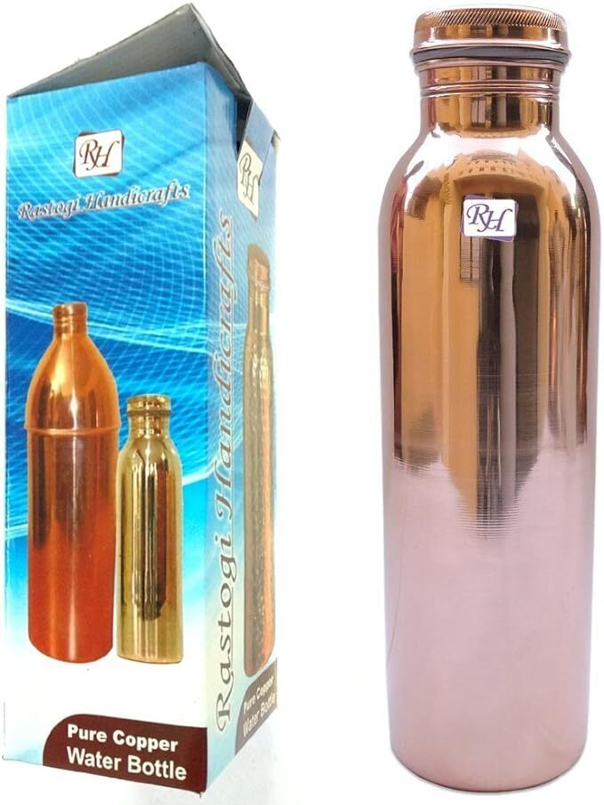 Pure Copper Joint Less Leak Proof Bottle for Drinking Water Storage/Yoga Bottle gallery