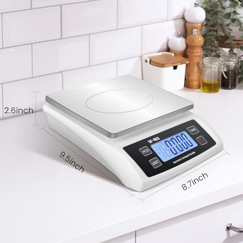Digital Kitchen Scale 30kg/66lb Large Food Scale for Baking Stainless white gallery