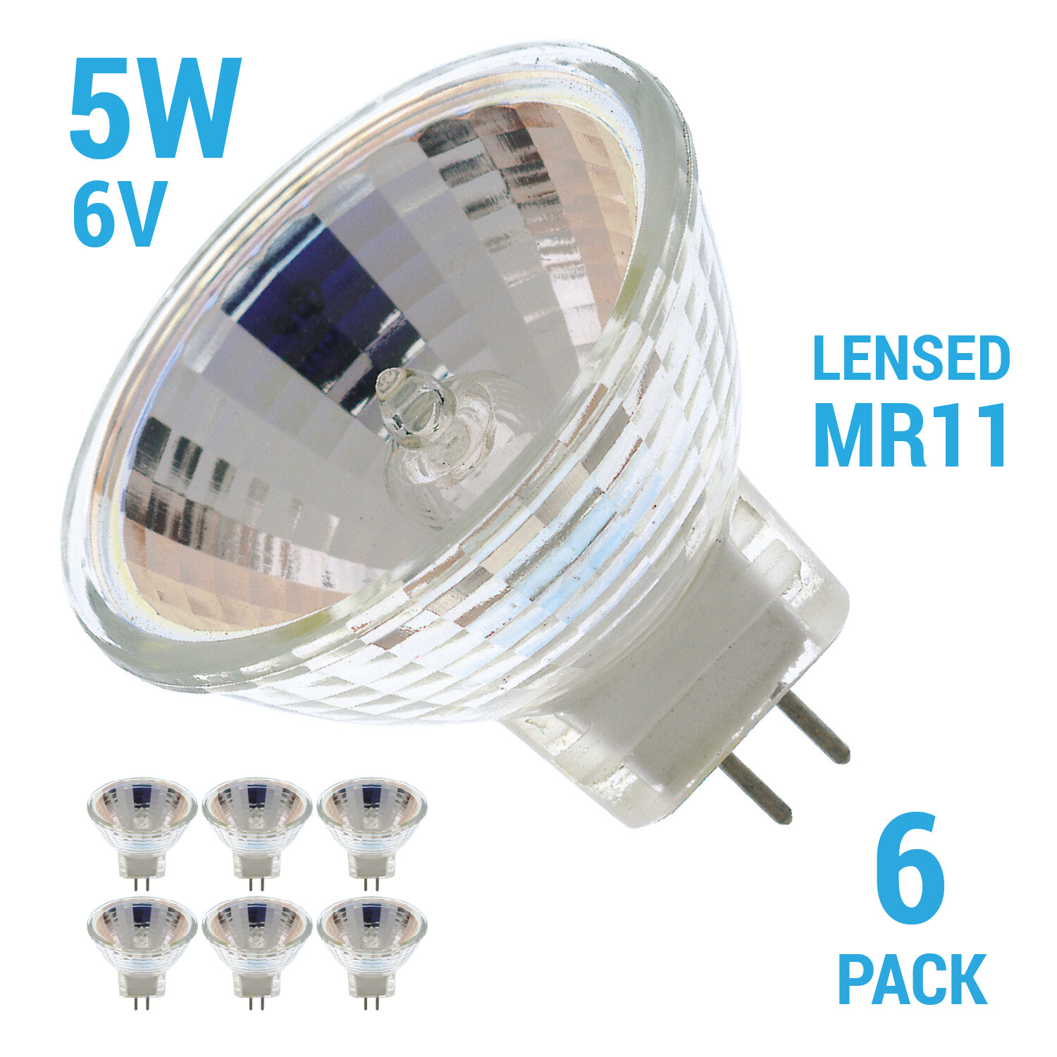 6 Pack Fiber Optic Cover Reflector 5W MR11 Narrow Flood NFL 6V Bi-Pin 2-Pin GZ4 gallery