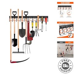Adjustable Garage Tool Organizer – Wall-Mount, 66 lb Capacity, Iron Construction