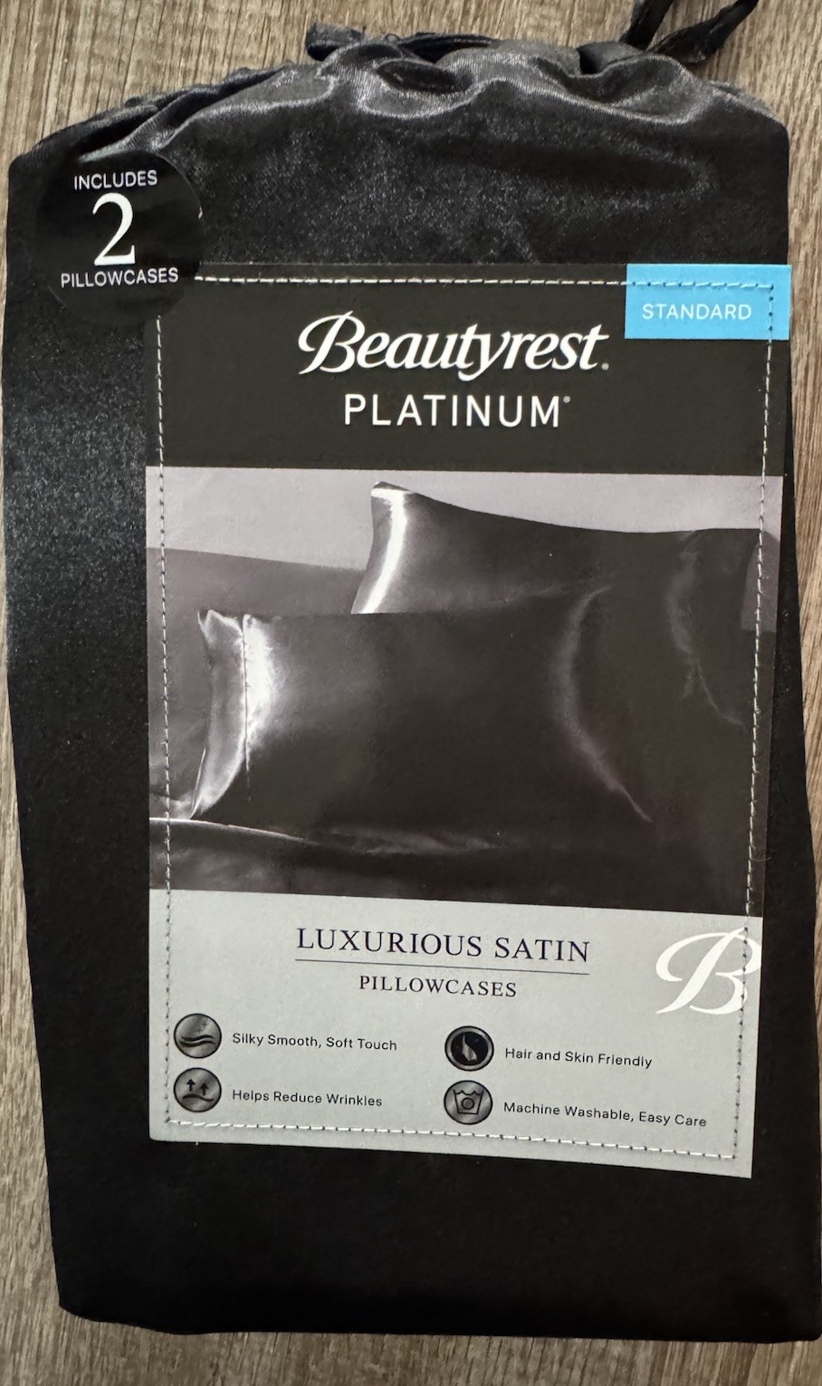 (2 Pack) Beautyrest Standard Luxurious Satin Silk Pillowcase Soft Bedding Pillow gallery