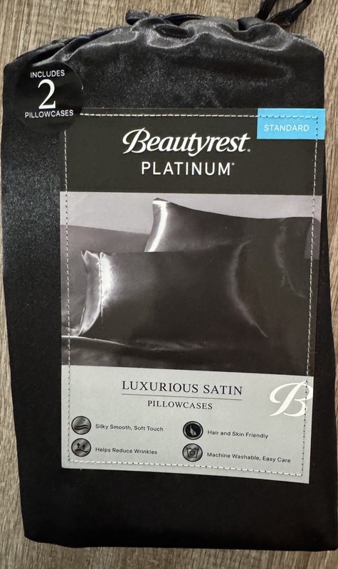 (2 Pack) Beautyrest Standard Luxurious Satin Silk Pillowcase Soft Bedding Pillow gallery