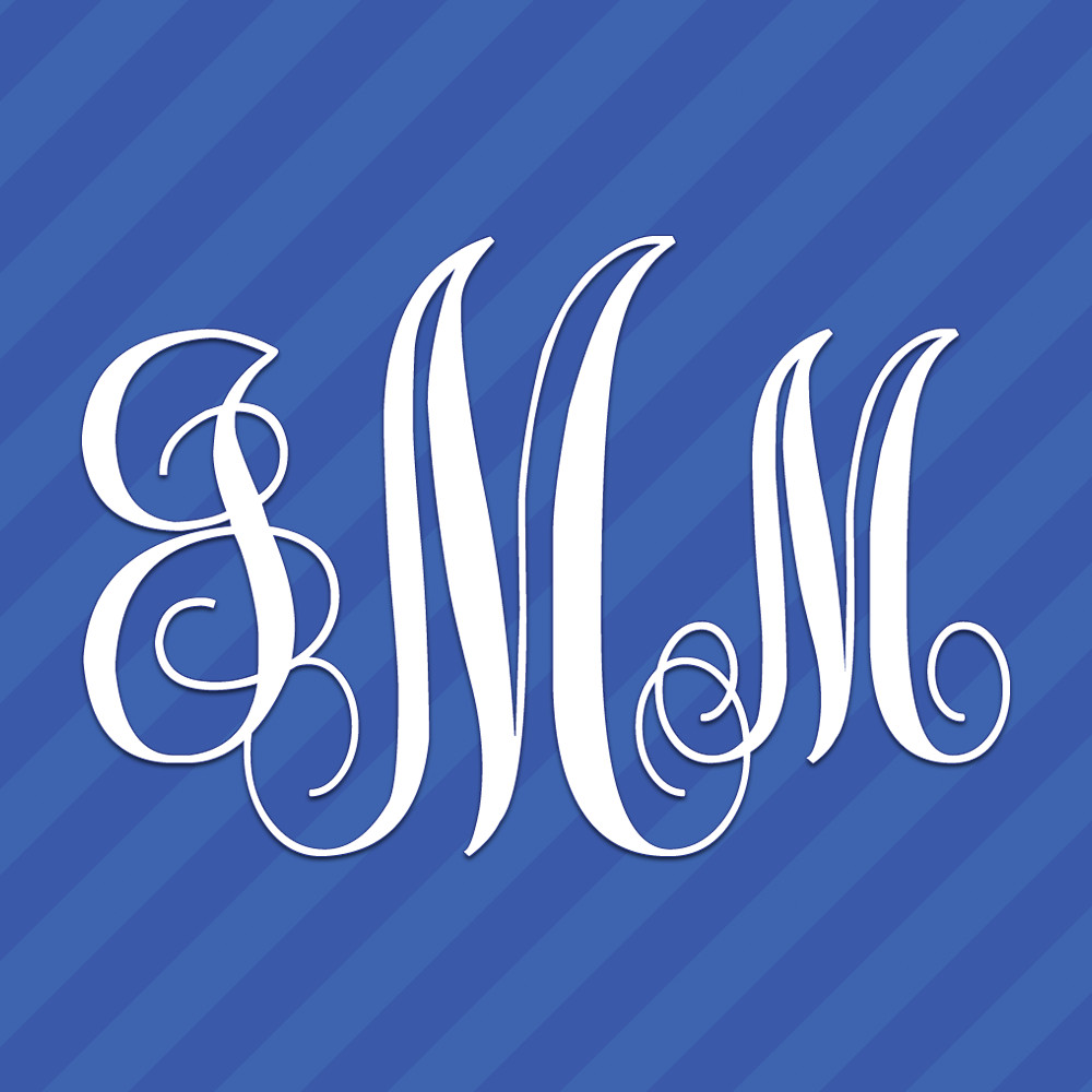 Vine Interlocking Monogram Letters Initials Vinyl Decal Sticker gallery