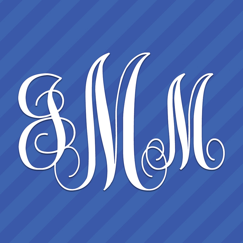 Vine Interlocking Monogram Letters Initials Vinyl Decal Sticker gallery