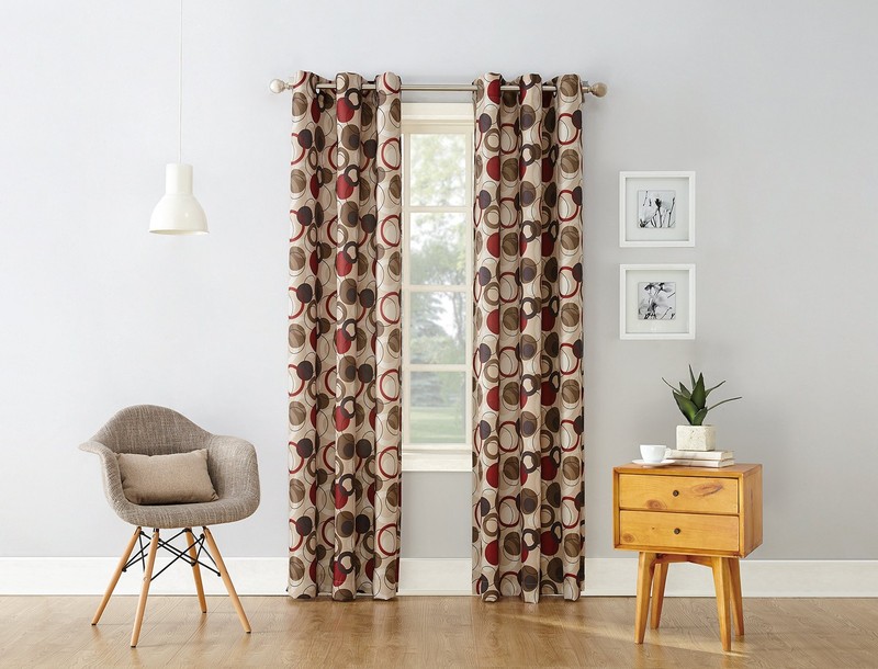 Celestial Celestial Print SemiSheer Grommet Curtain Panel, 48" x 84", Paprika gallery