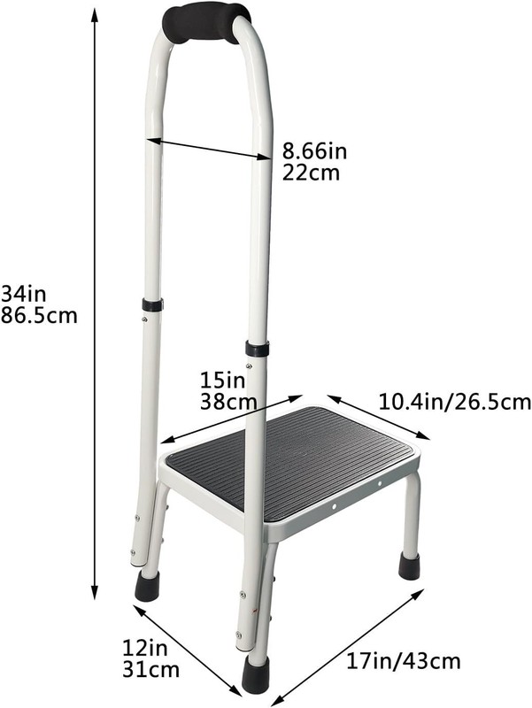 Step Stool With Handle For Ederly, Sturdy And Lightweight Stool With Anti-Skid gallery