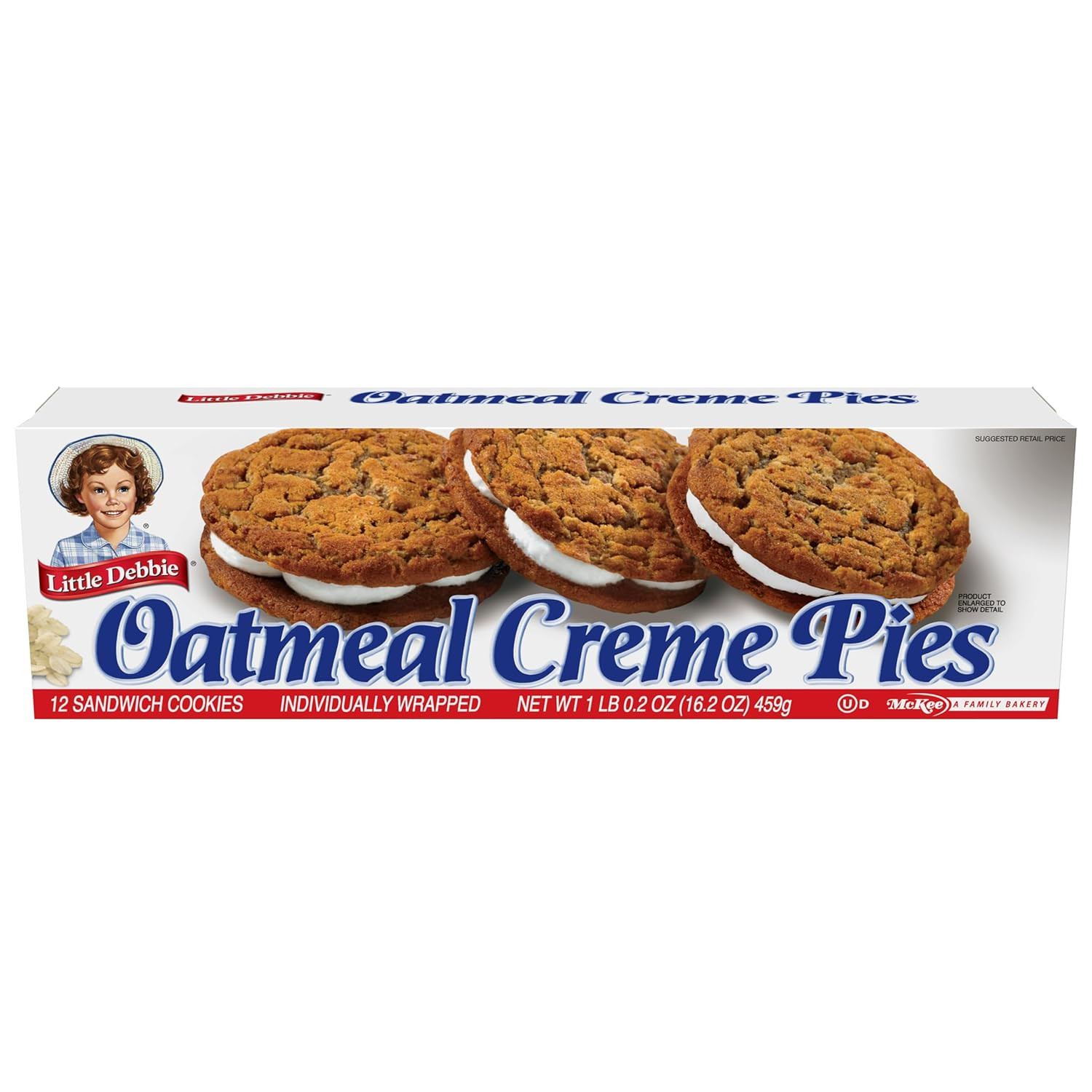 Oatmeal Crème Pies, 12 Individually Wrapped Sandwich Cookies, 16.2 OZ Box gallery