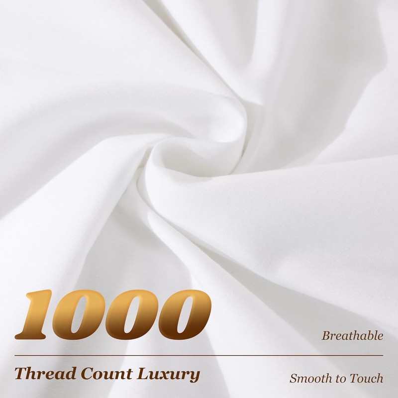 1000 Thread Count 100% Cotton Sheets Set,King Size Bed Sheet 4 Piece Sets,Lon... gallery