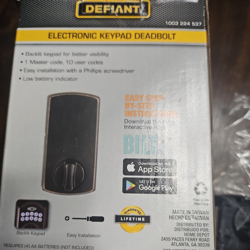 Defiant Electronic Keypad Deadbolt 1003 224 537 Aged Bronze - New Open Box gallery