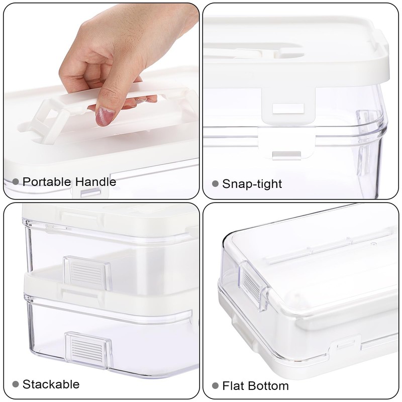 Clear Plastic Storage Container with Lid & Handle, Multipurpose Craft Organiz... gallery
