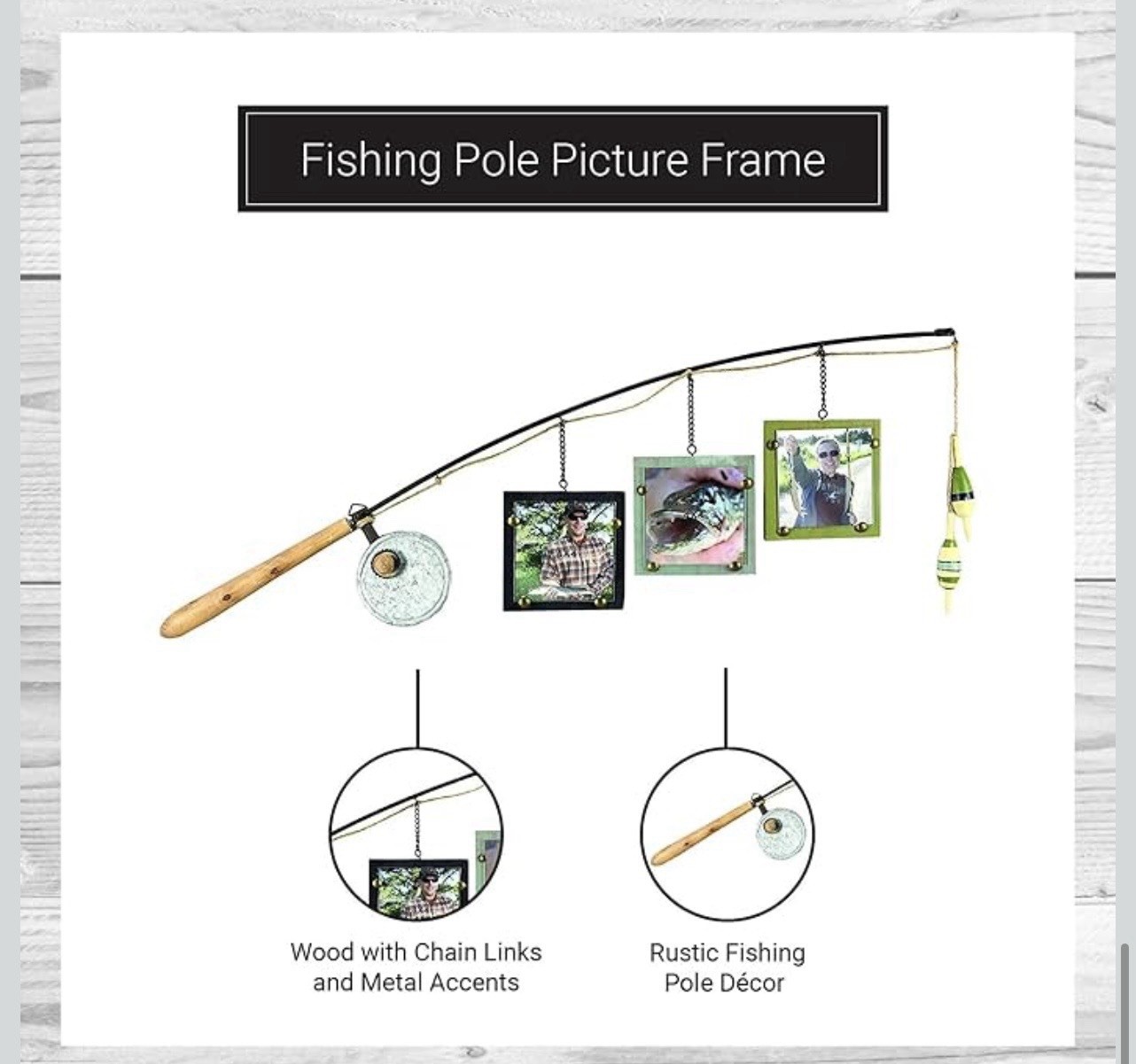 Fishing Pole Triple Photo Frame 4x4 Landscape Or Portrait gallery