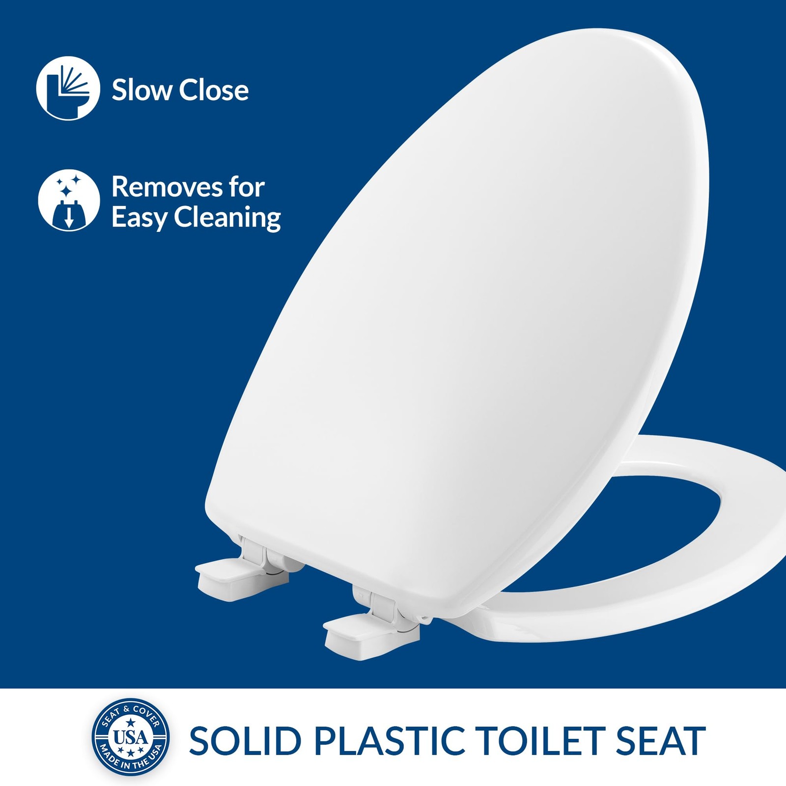 Bemis 7300SLEC Slow Close Toilet Seat, Easy Clean Hinges and Durable Plastic ... gallery
