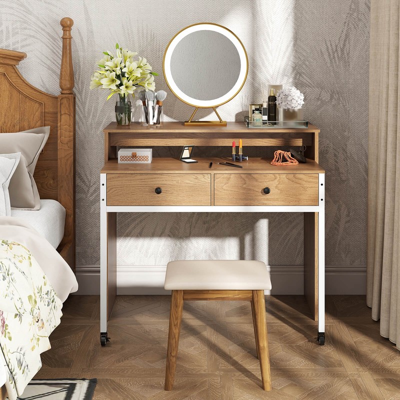 Extendable Computer Desk Console Table Writing Study Place Drawer & Wheels gallery