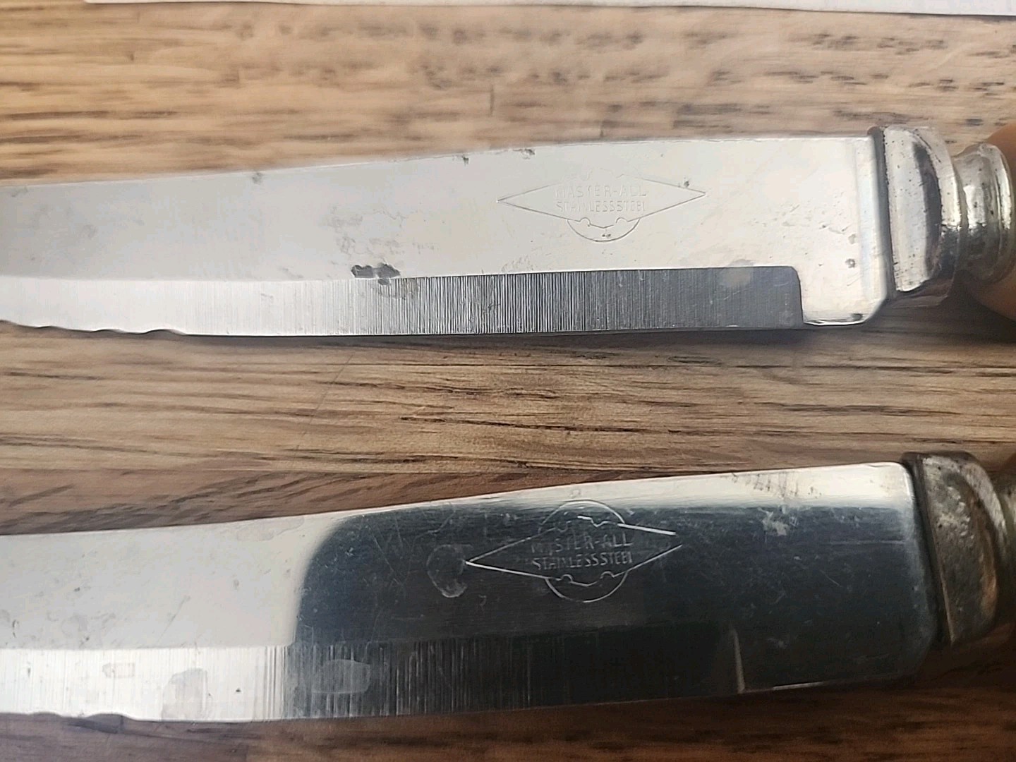 Master All Stainless Steak Knives, Plastic Faux Antler Handles gallery