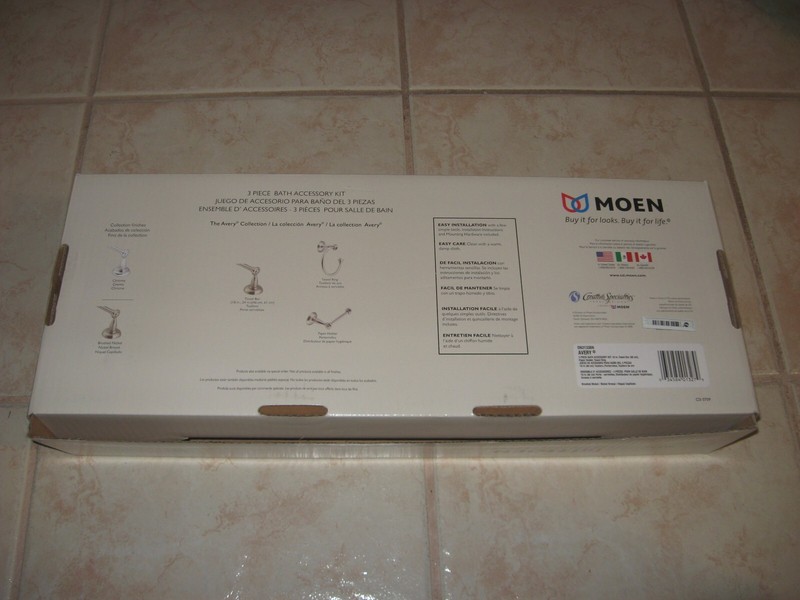 NEW & SEALED MOEN AVERY 3-Piece Bath Accessory Kit Brushed Nickel gallery