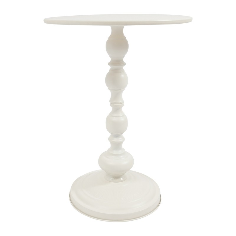 Round Side Table Retro Coffee End Table Small Accent Pedestal Table White Home gallery