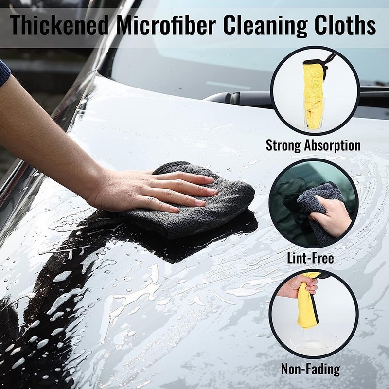 4x Microfiber Cleaning Cloth Extra Thick Rag Car Wash Polishing Detailing Towel gallery