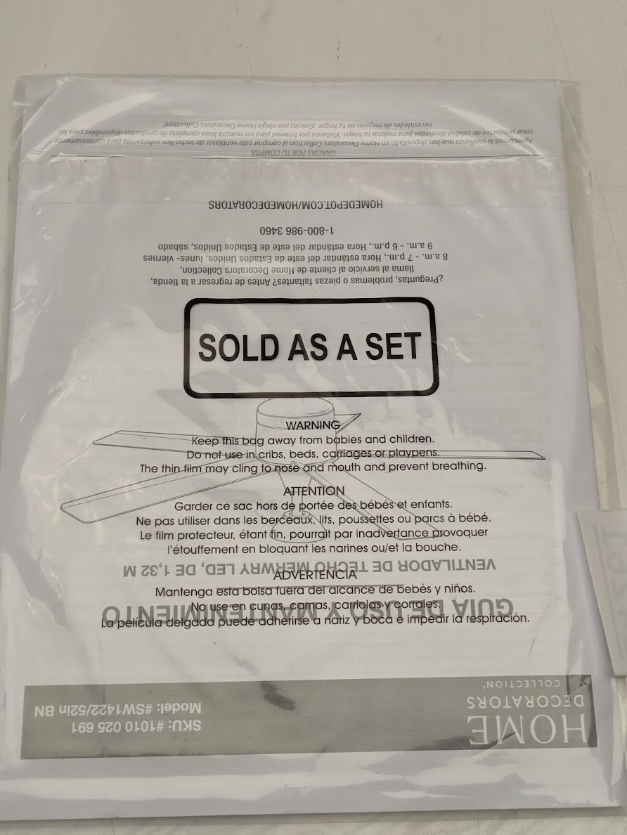 Home Decorators SW1422 Mewry 52" Ceiling Fan User Guide Installation Manual Only gallery