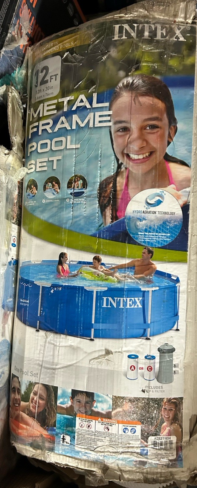 Intex 12' x 30" Metal Frame Above Ground Pool with Filter Pump gallery