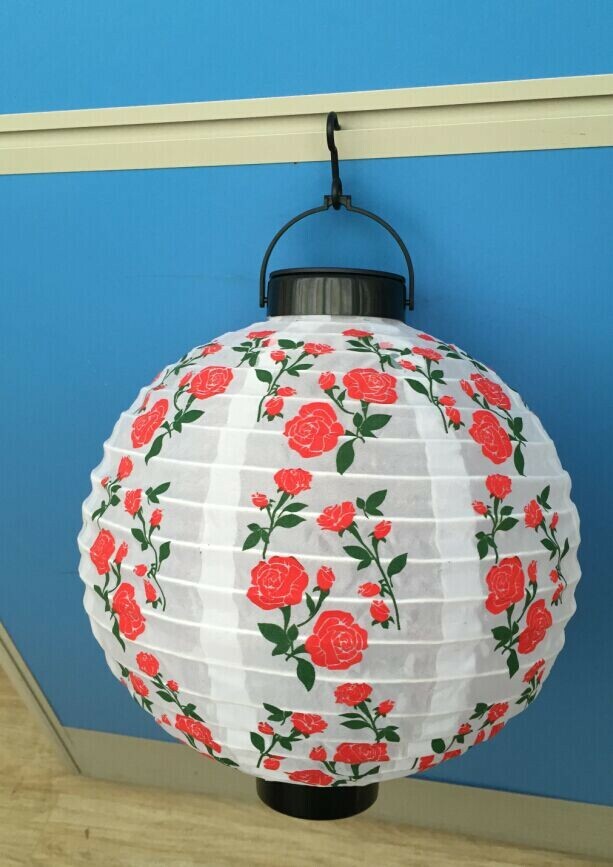 Solar Rose Flower Soji 10" Lantern LED Light Patio Decor Garden Outdoor Lamp gallery