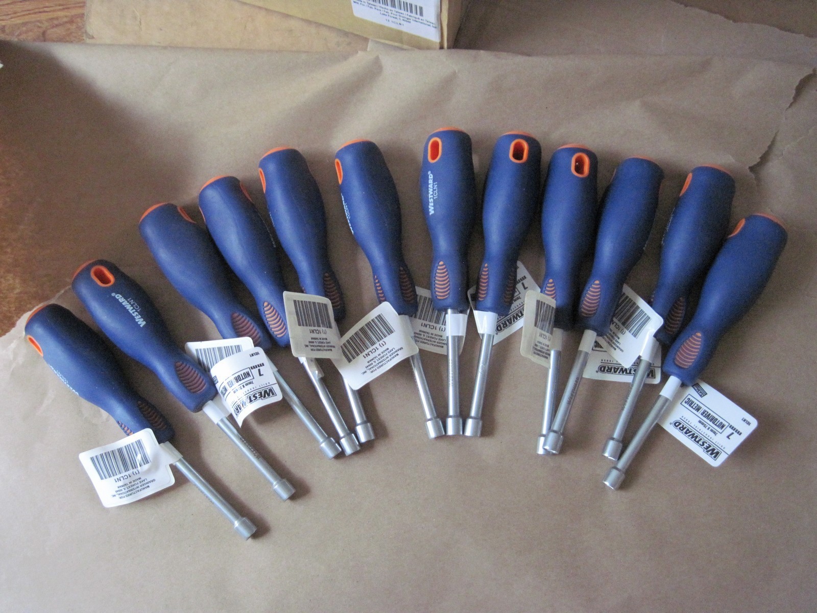 (Qty 12) 7mm Nut Drivers, 3" Solid Round Shank, Westward 1CLN1, NEW gallery