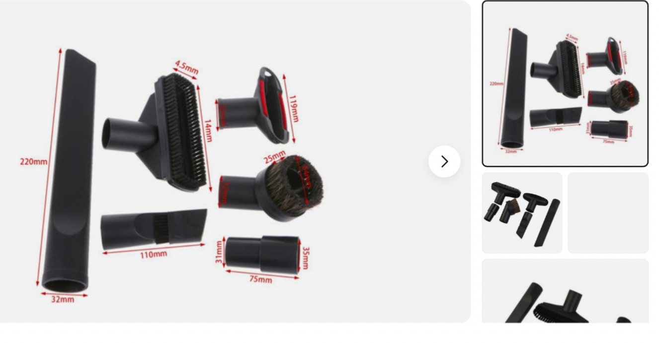 6 In 1 Vacuum Cleaner Brush Nozzle Home Dusting Crevice Stair Tool Kit 32mm 35mm gallery
