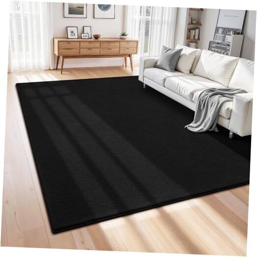 4x6 Rug for Bedroom, Soft Memory Foam Carpet with Upgraded Non 4ft x 6ft Black gallery