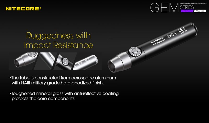 NITECORE GEM10UV Gem Identification Flashlight with UltraViolet LED gallery